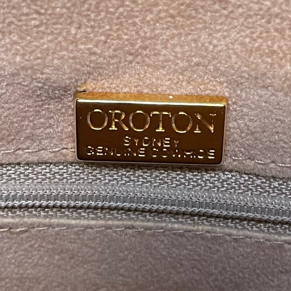 Oroton Brown Cowhide Satchel/Hobo Bag - Picture 7 of 12
